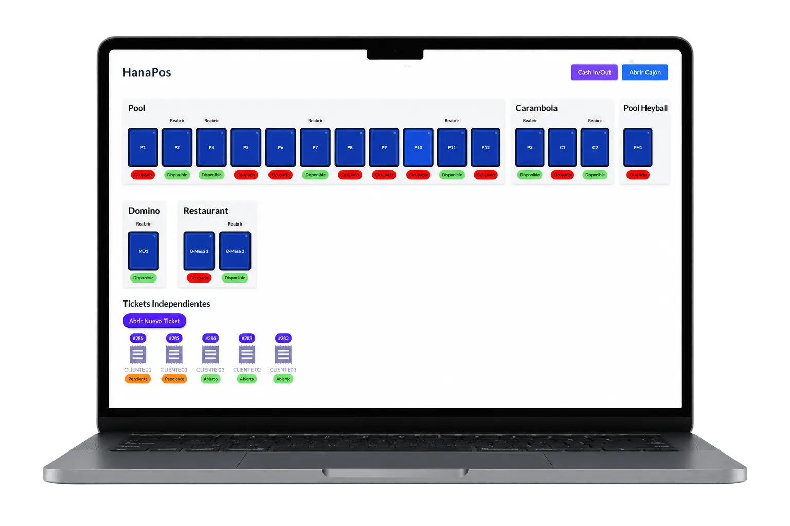 HanaPOS dashboard preview